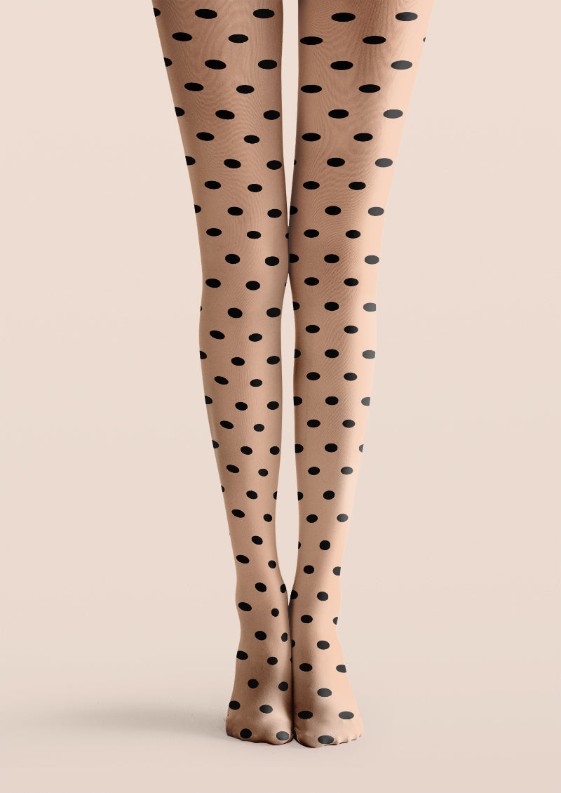 Women Classic Nude Polka Dot Retro Tights Hosiery Pantyhose