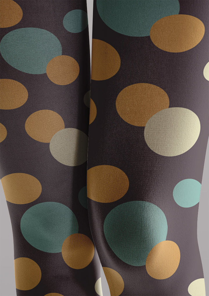 Women Retro Multicolor Polka Dot Graphic Hosiery Pantyhose
