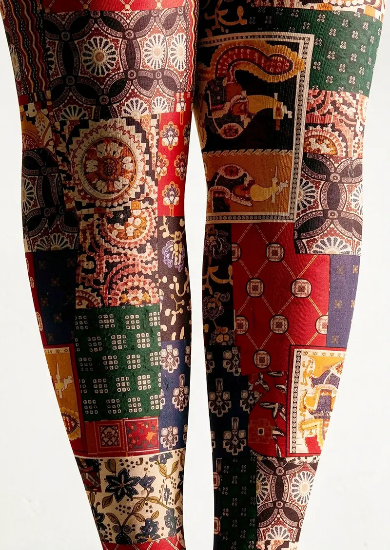 Women Vintage Pattern Archive Printed Tights Hosiery Pantyhose