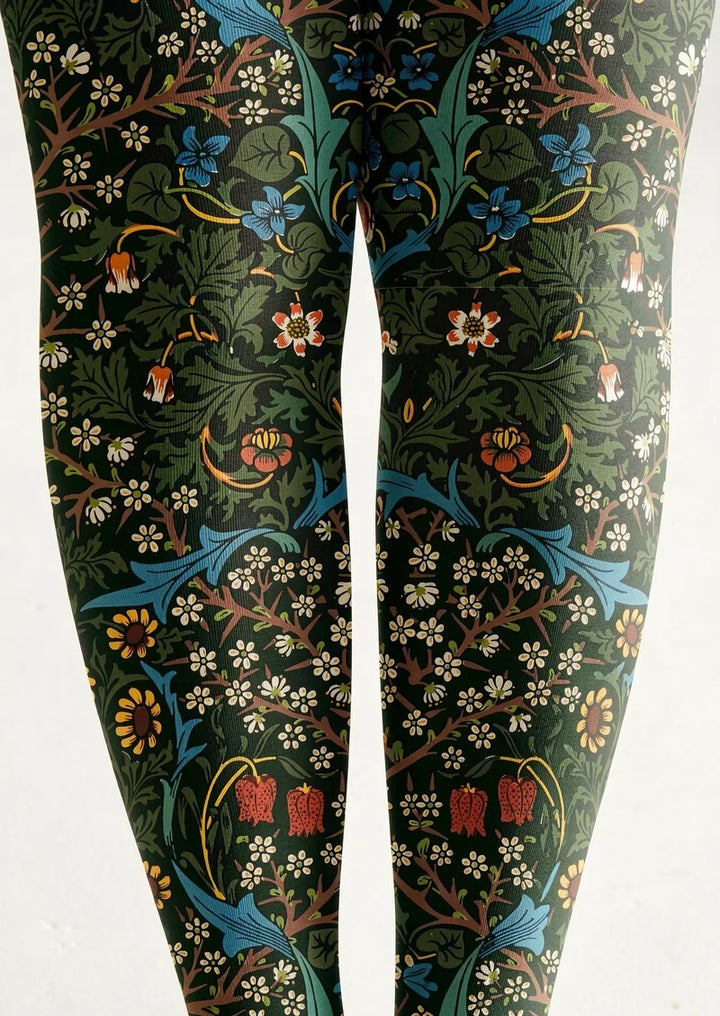William Morris Florals Footless Tights Hosiery Pantyhose