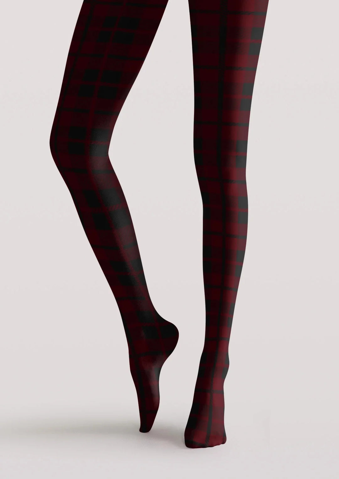 Christmas Red And Black Plaid Tights Hosiery Pantyhose