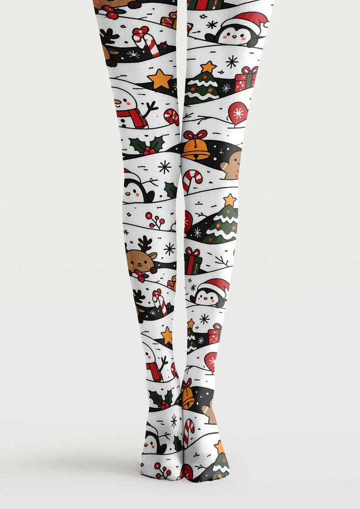 Christmas Snowscape Tights Hosiery Pantyhose
