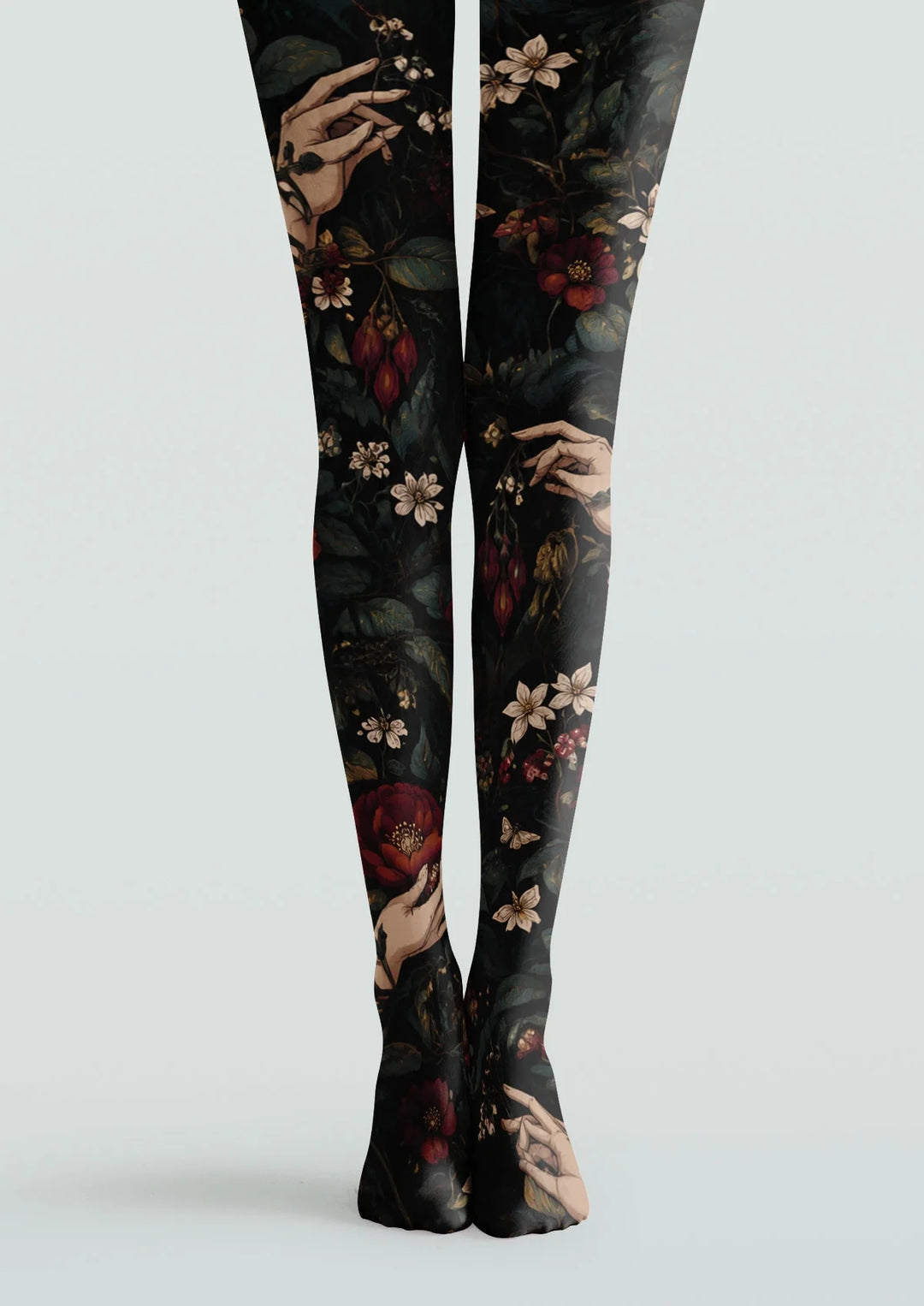 Women Midnight Botanist Graphic Print Tights Hosiery Pantyhose