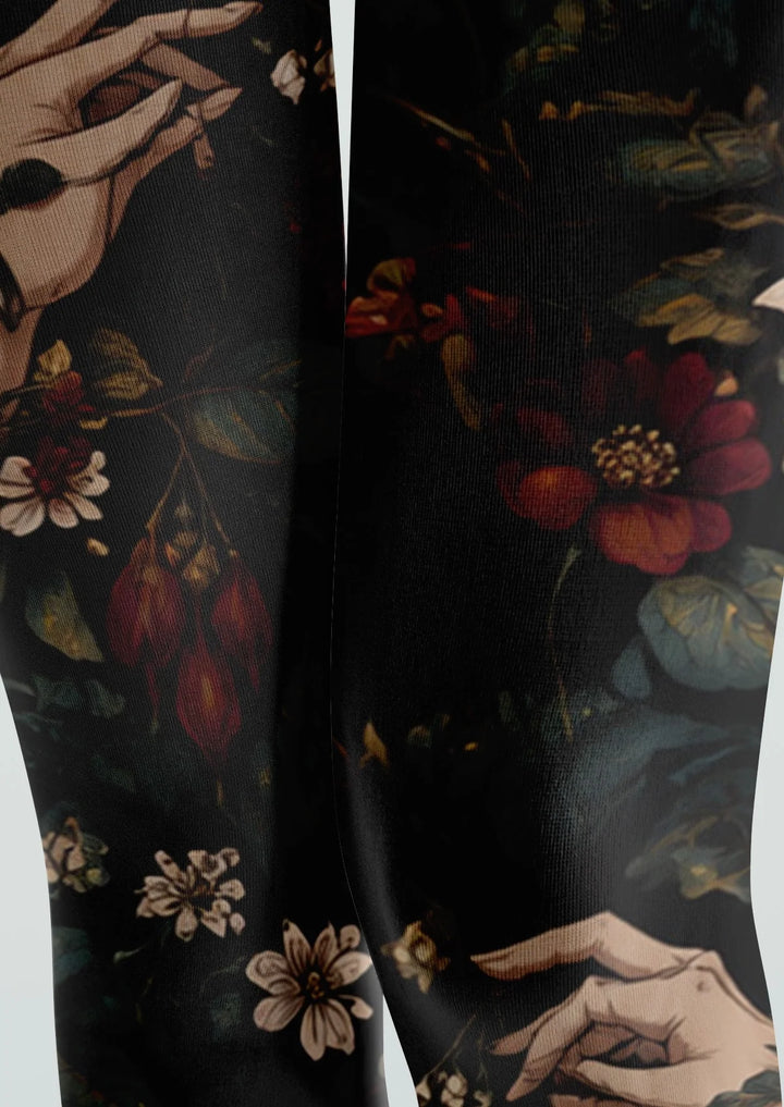 Women Midnight Botanist Graphic Print Tights Hosiery Pantyhose