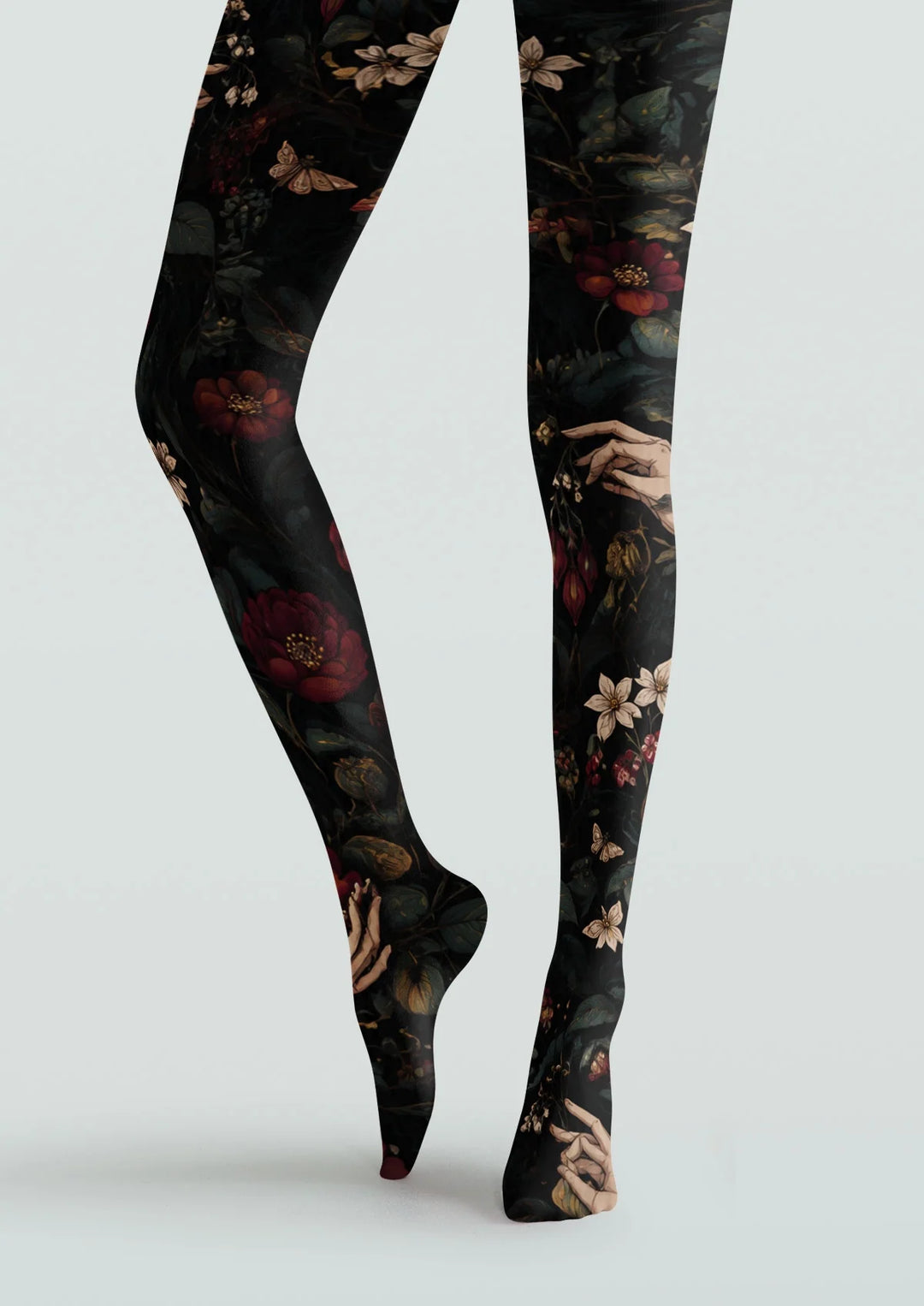 Women Midnight Botanist Graphic Print Tights Hosiery Pantyhose