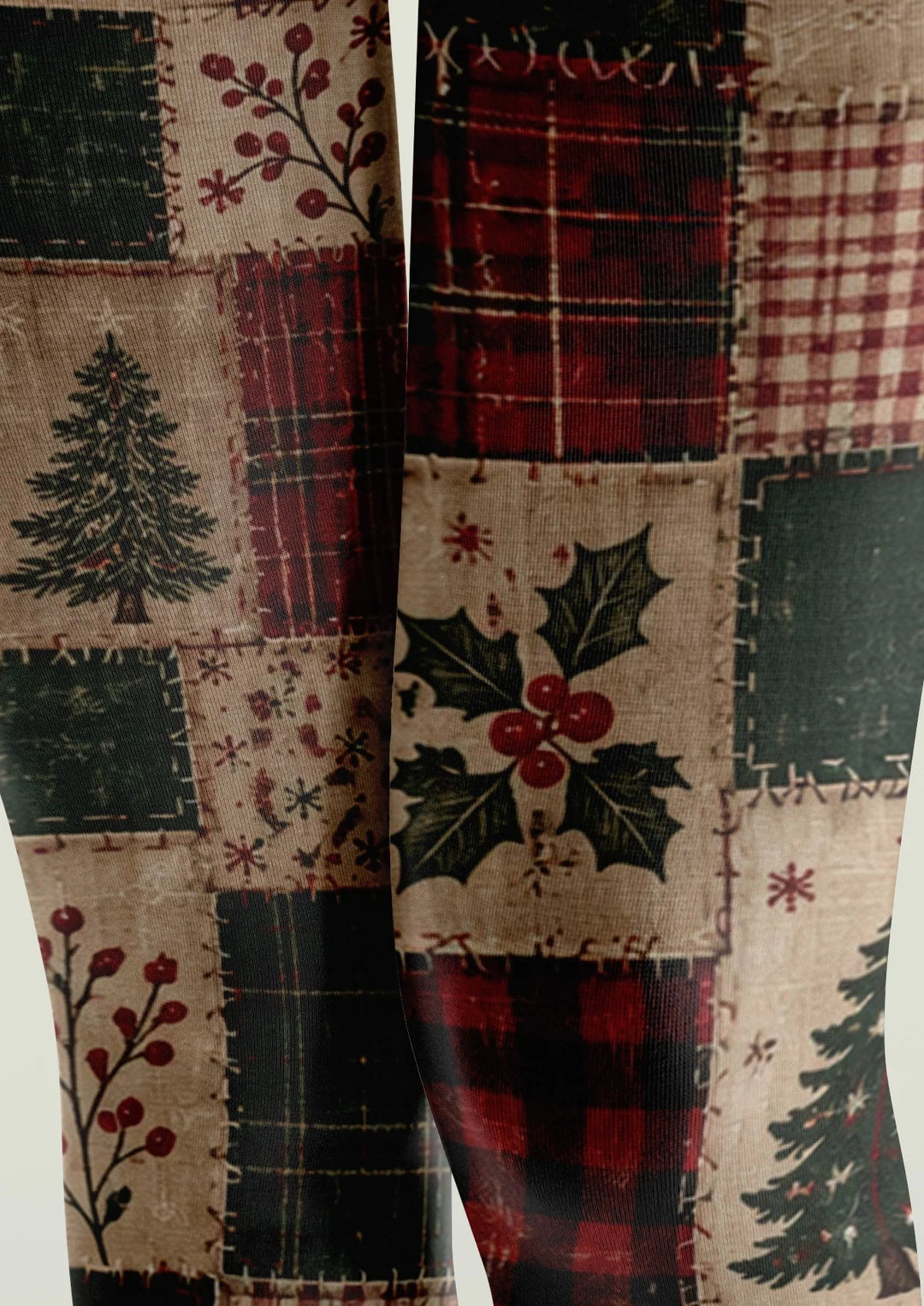 Women Christmas Patchwork Pattern Tights Hosiery Pantyhose