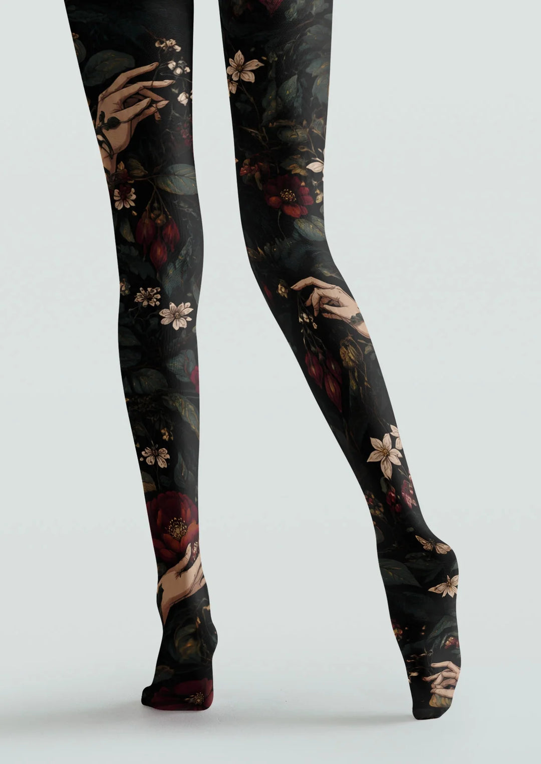 Women Midnight Botanist Graphic Print Tights Hosiery Pantyhose
