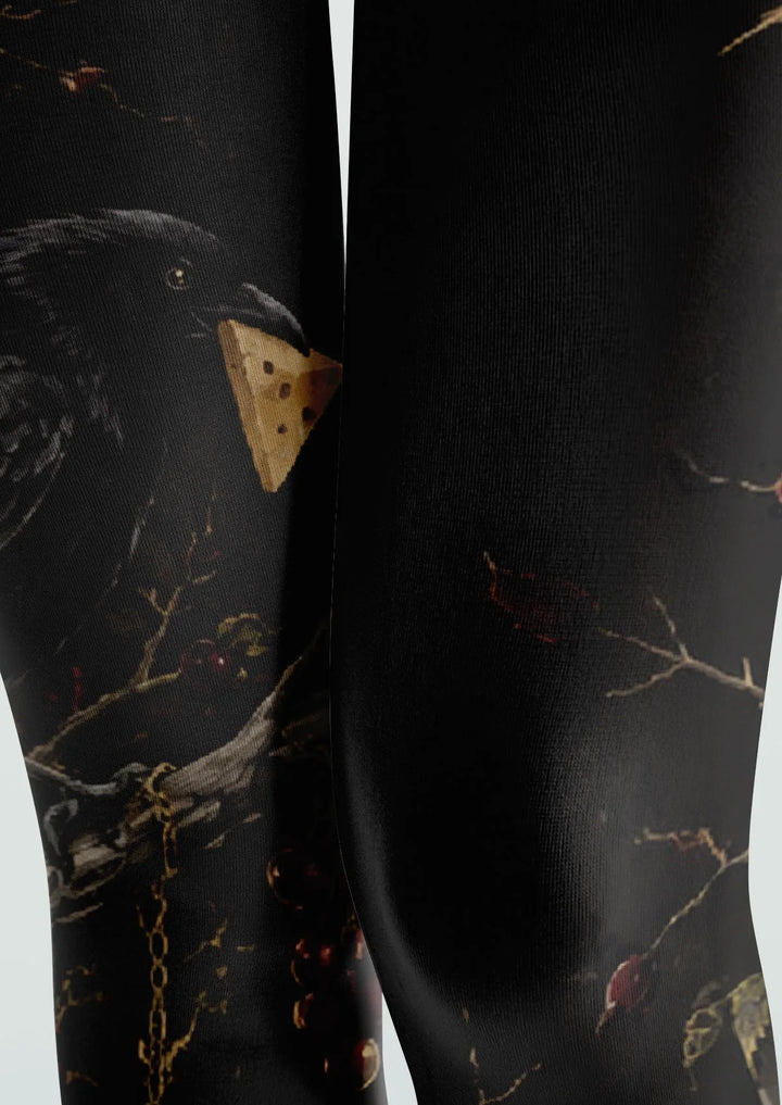 Women Raven and Fox Graphic Print Tights and Hosiery Pantyhose