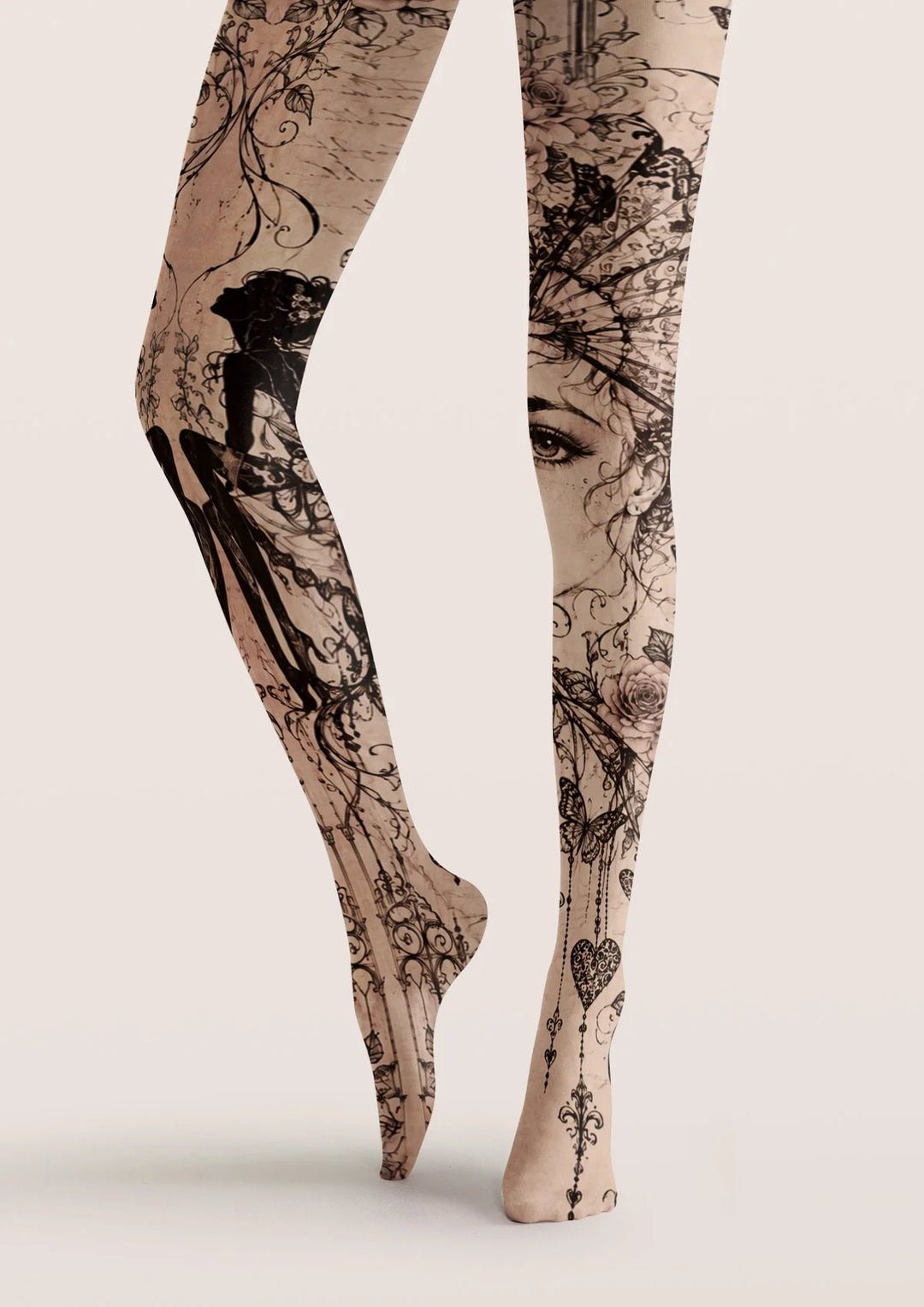 Women Secret Of The Butterfly Print Tights Hosiery Pantyhose