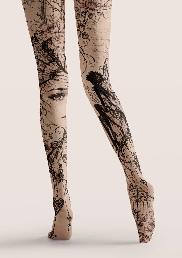 Women Secret Of The Butterfly Print Tights Hosiery Pantyhose