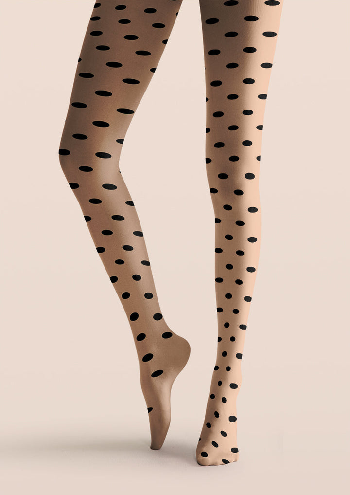 Women Classic Nude Polka Dot Retro Tights Hosiery Pantyhose