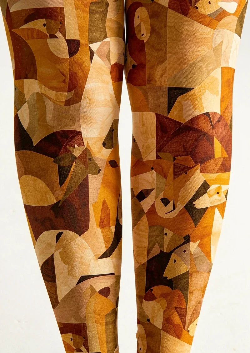 Amber Patchwork Tights Hosiery Pantyhose