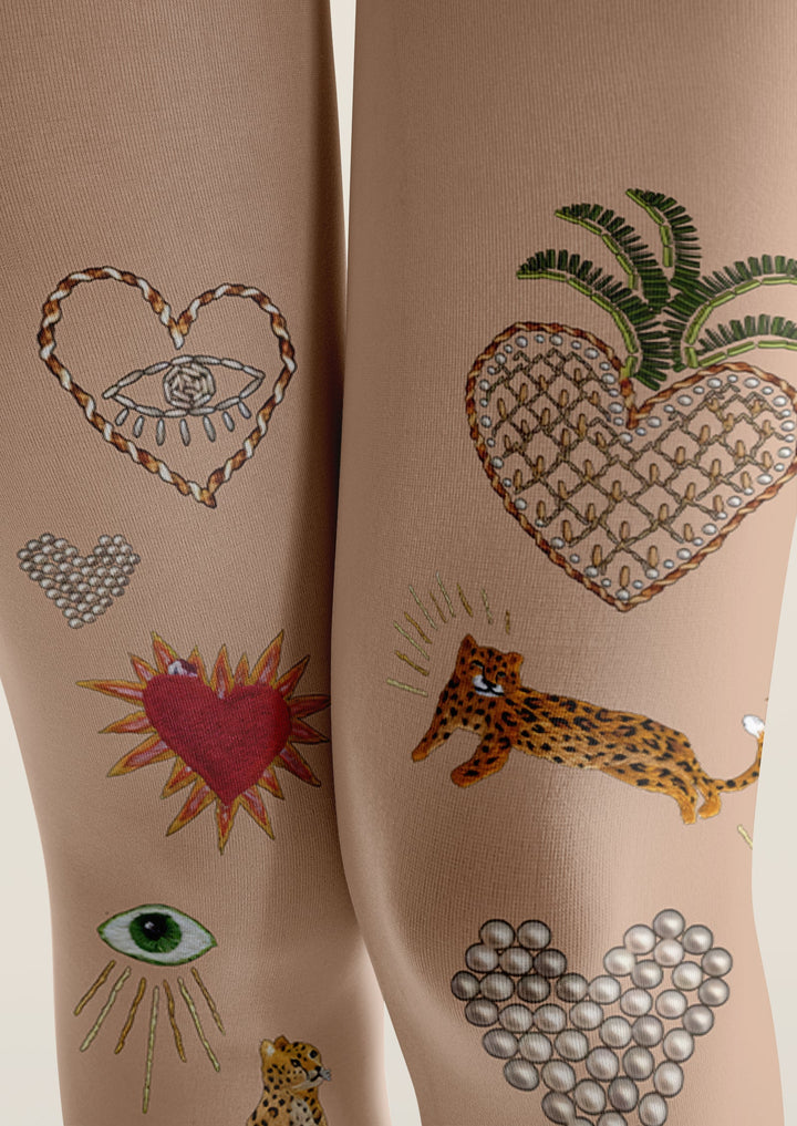 Fun Art Icon Stitch Tights Hosiery Pantyhose