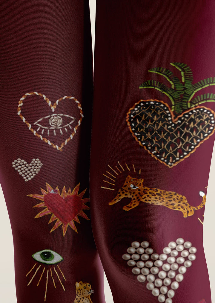 Fun Art Icon Stitch Tights Hosiery Pantyhose