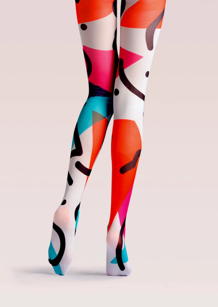 Women Bouncy Fun Circle Polka Dot Printed Tights Pantyhose