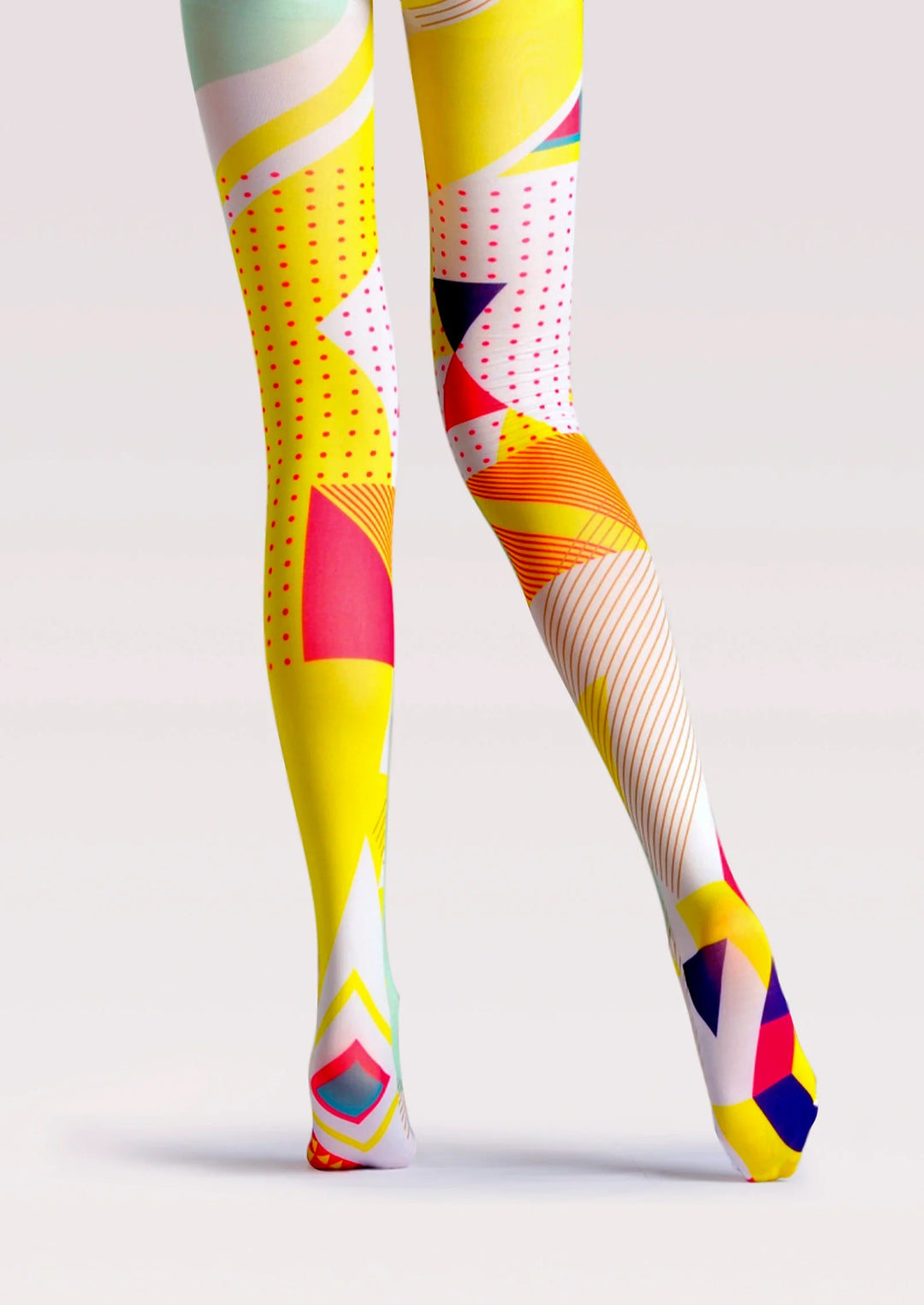 Women Pop Art Distortion Graphic Printed Tights Pantyhose