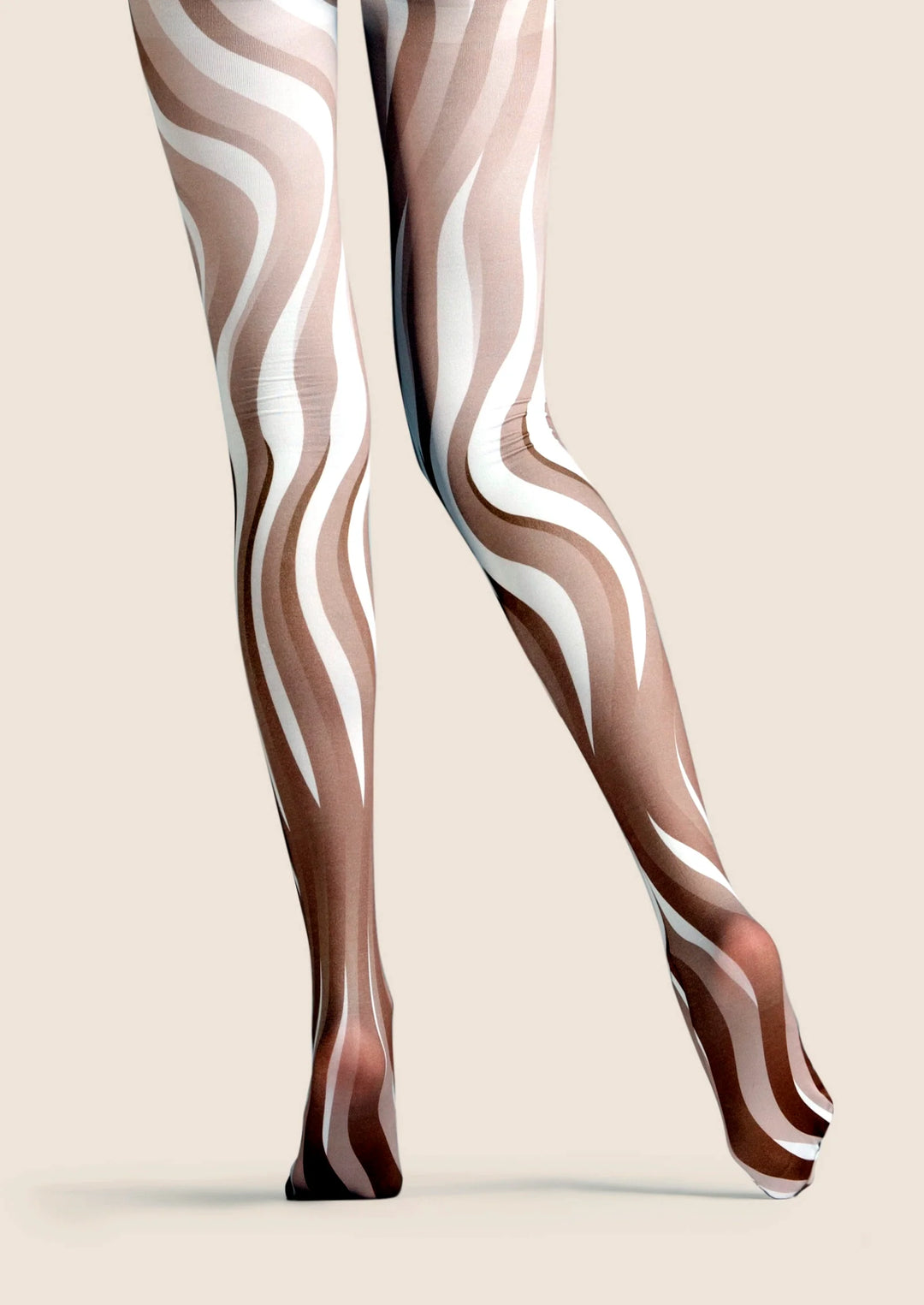 Golden Crane's Wings Unfurling Patterned Tights Hosiery Pantyhose