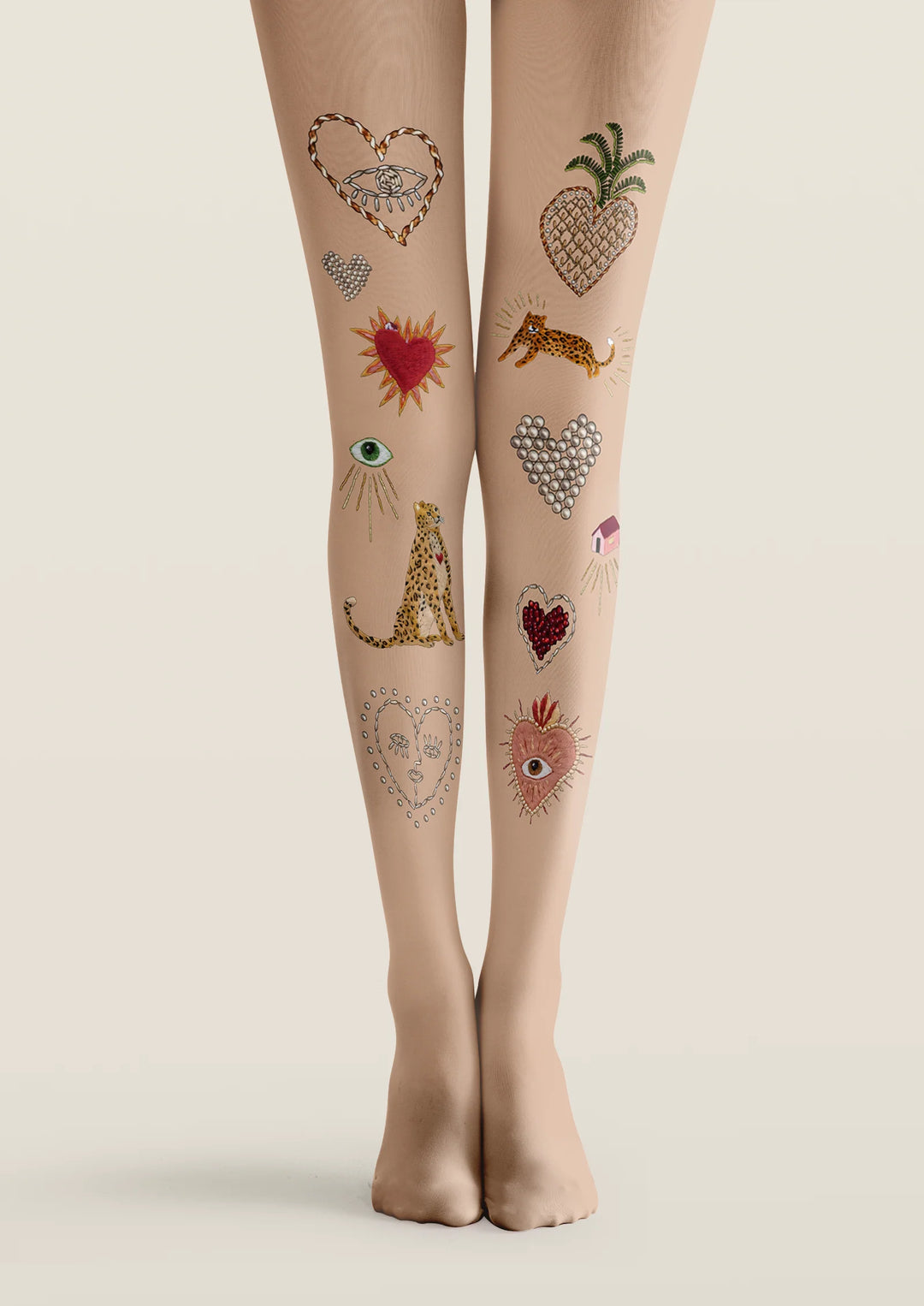 Fun Art Icon Stitch Tights Hosiery Pantyhose
