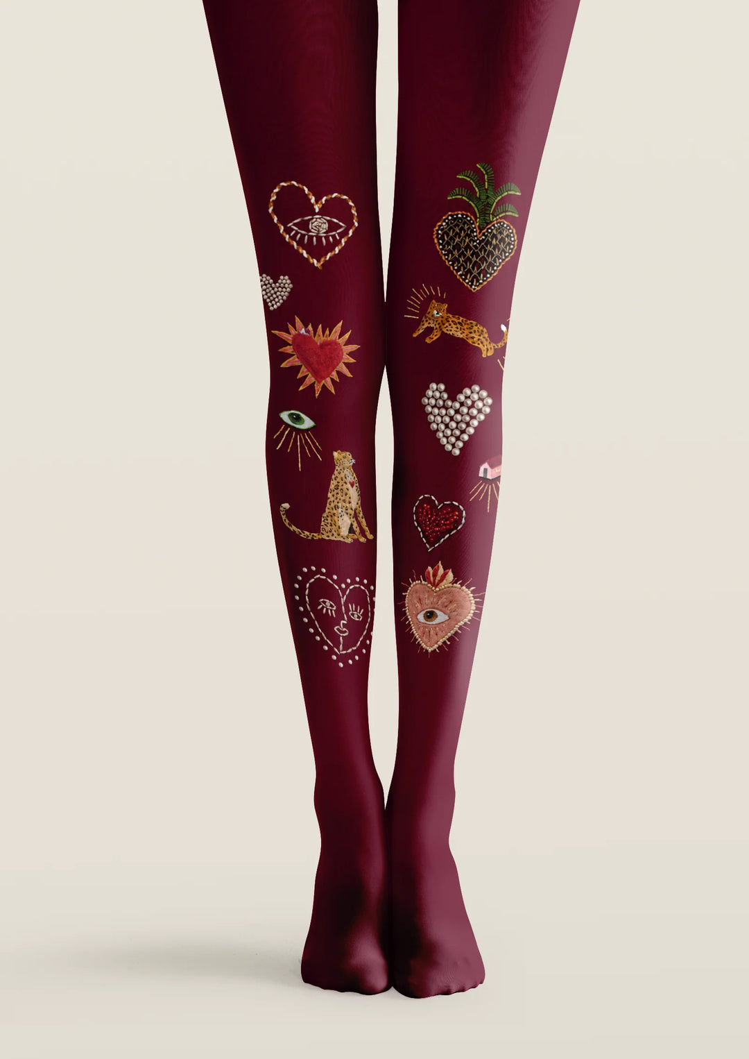 Fun Art Icon Stitch Tights Hosiery Pantyhose