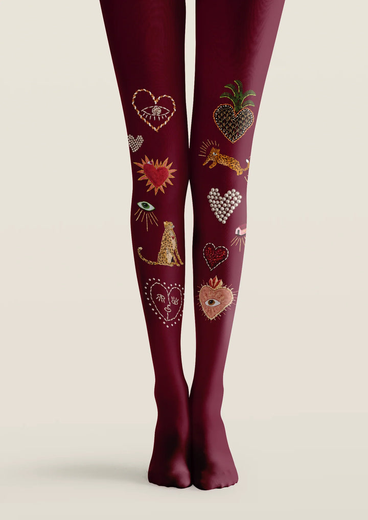 Fun Art Icon Stitch Tights Hosiery Pantyhose