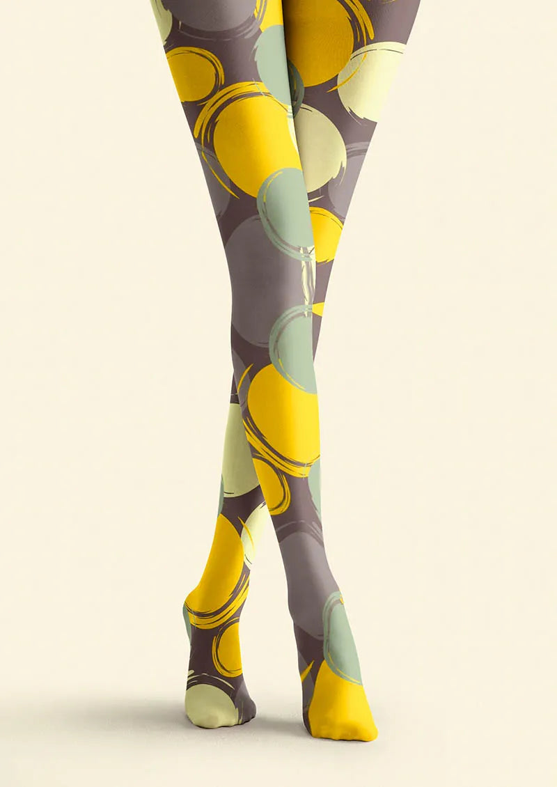 Women Retro Circles Graphic Print Tights and Hosiery Pantyhose