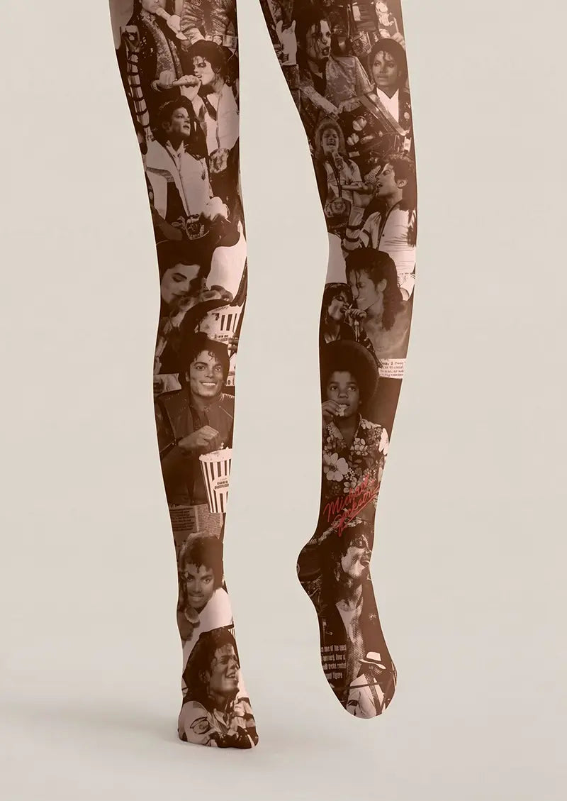 Michael Jackson Collage Tights Hosiery Pantyhose