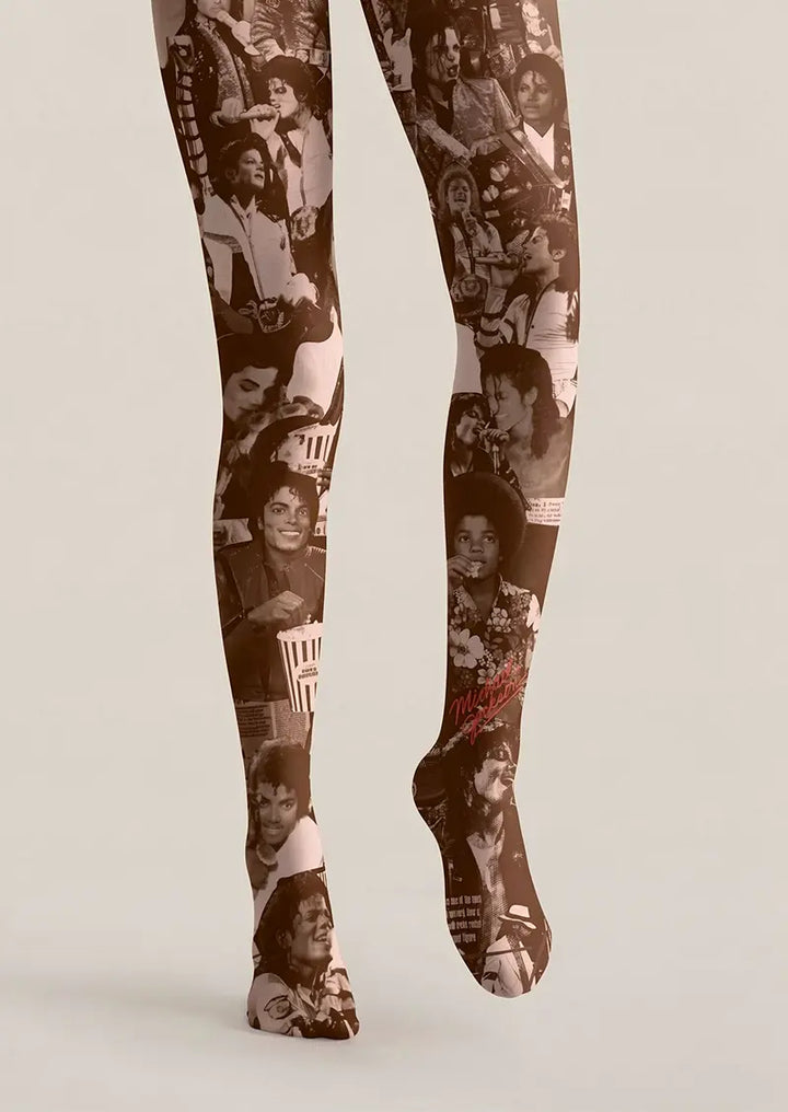 Michael Jackson Collage Tights Hosiery Pantyhose