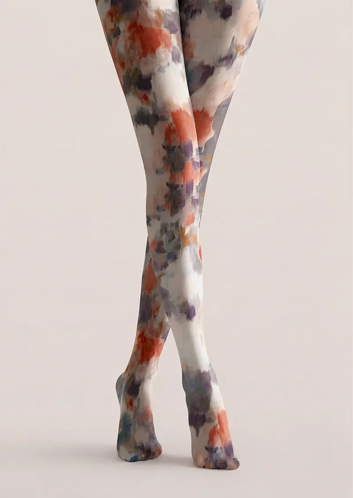 Women Liquid Rhapsody Pattern Print Tights Hosiery Pantyhose