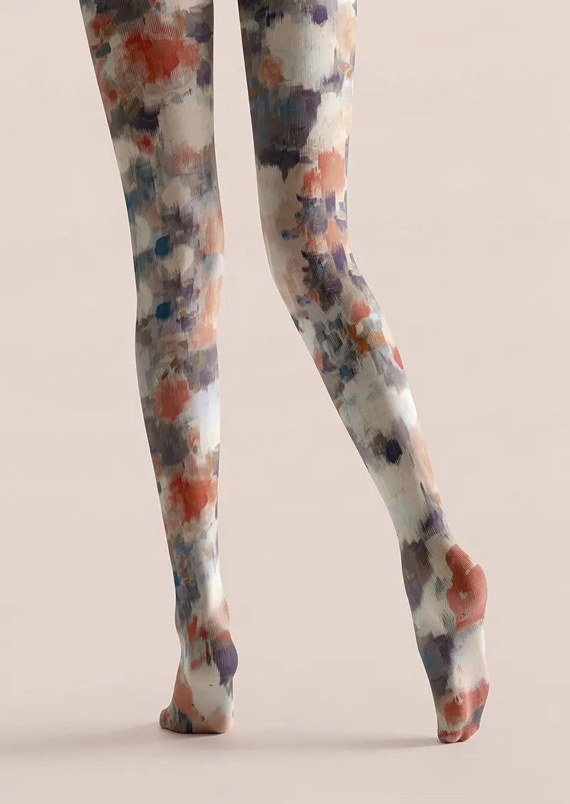 Women Liquid Rhapsody Pattern Print Tights Hosiery Pantyhose