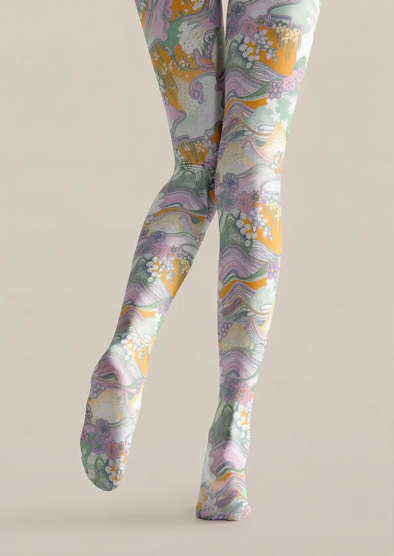 Ornate Illusion Tights Hosiery Pantyhose