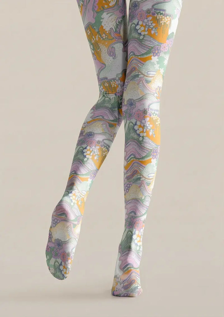 Ornate Illusion Tights Hosiery Pantyhose