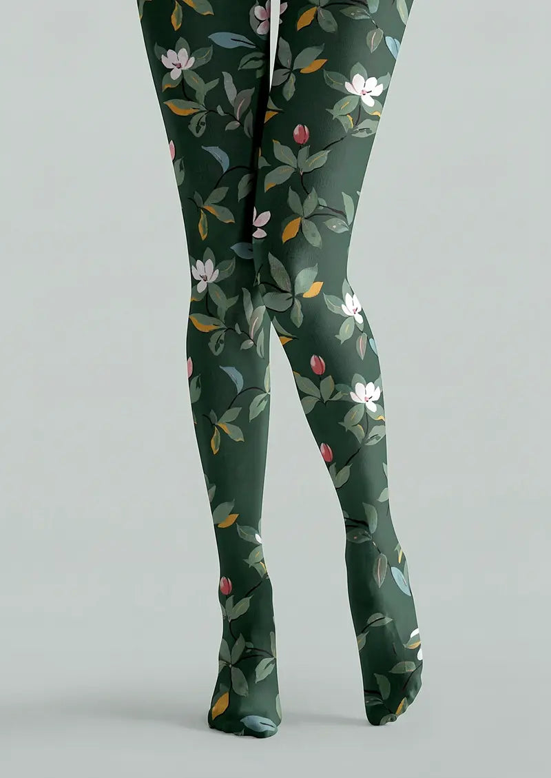 Women Green Valley Graphic Print Tights and Hosiery Pantyhose