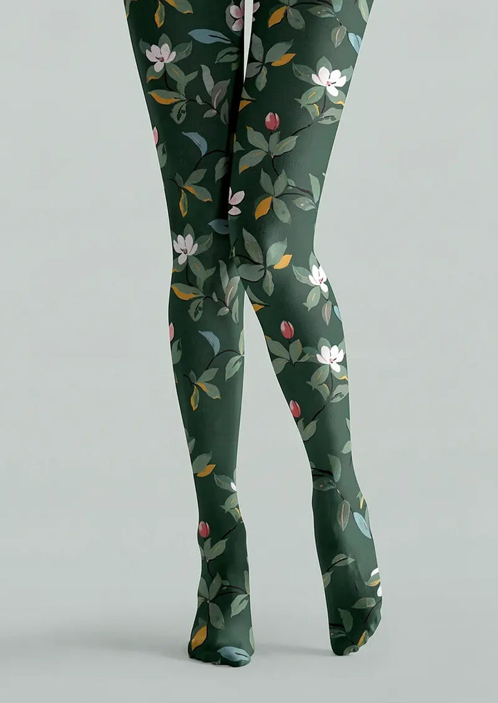 Women Green Valley Graphic Print Tights and Hosiery Pantyhose