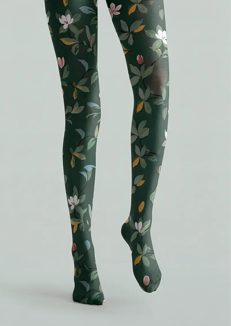 Women Green Valley Graphic Print Tights and Hosiery Pantyhose