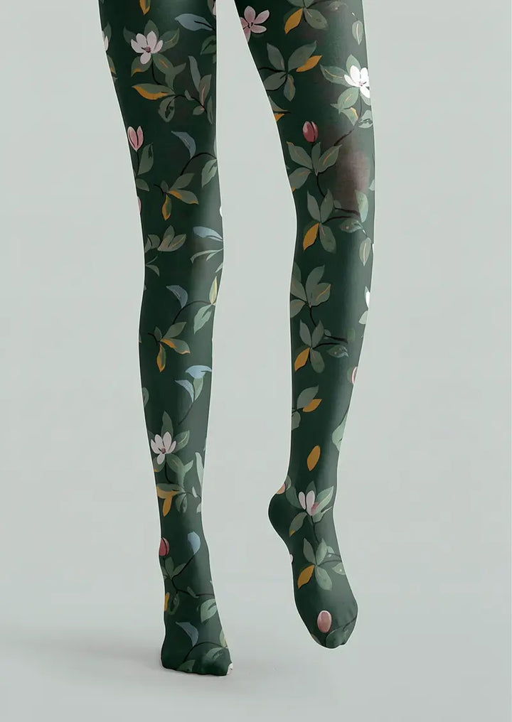Women Green Valley Graphic Print Tights and Hosiery Pantyhose
