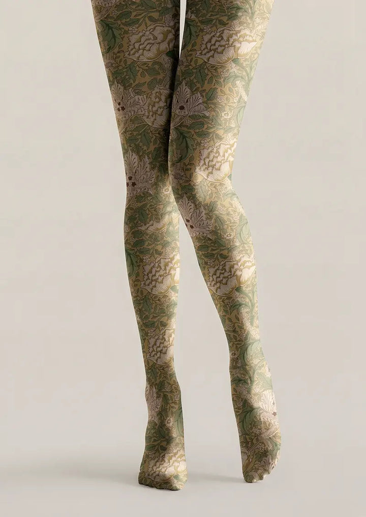 Women Flowing Impression Pattern Tights Hosiery Pantyhose