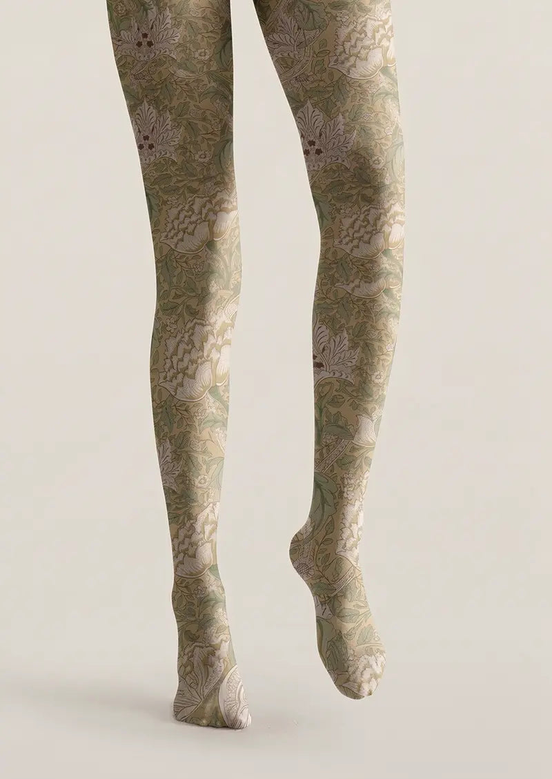 Women Flowing Impression Pattern Tights Hosiery Pantyhose