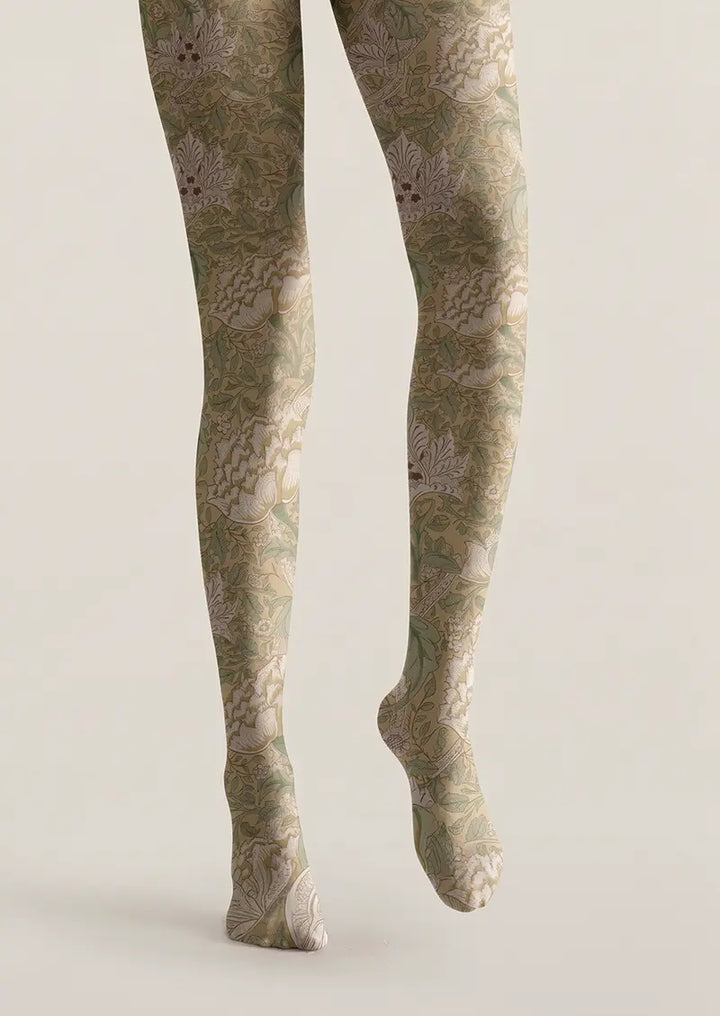 Women Flowing Impression Pattern Tights Hosiery Pantyhose