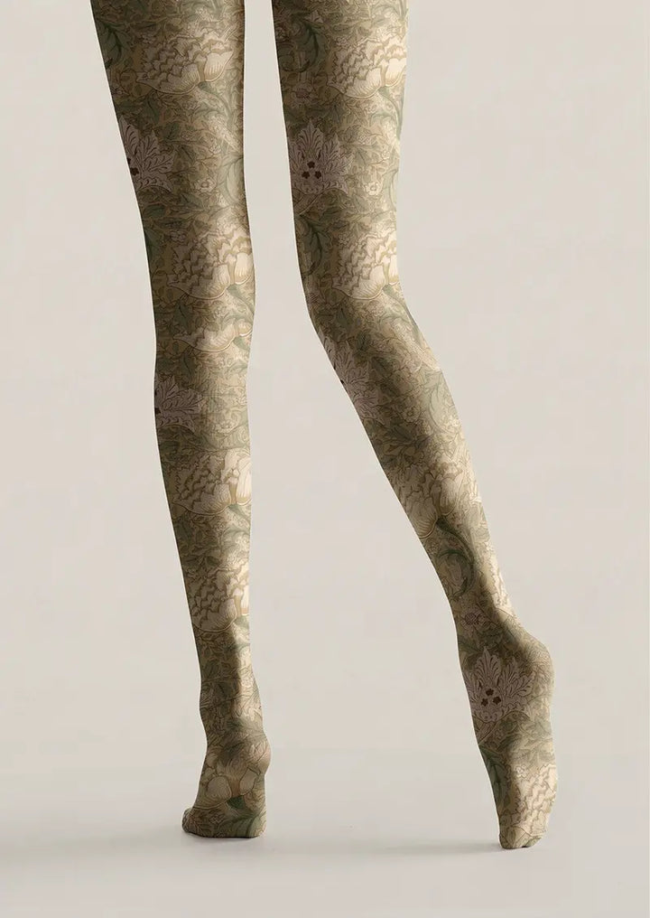 Women Flowing Impression Pattern Tights Hosiery Pantyhose
