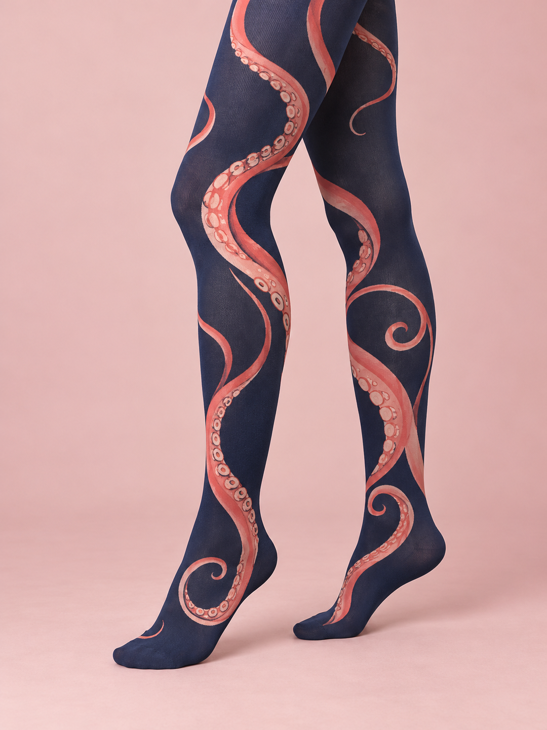 Women Ink Coral Abstract Octopus Full Foot Tights Pantyhose