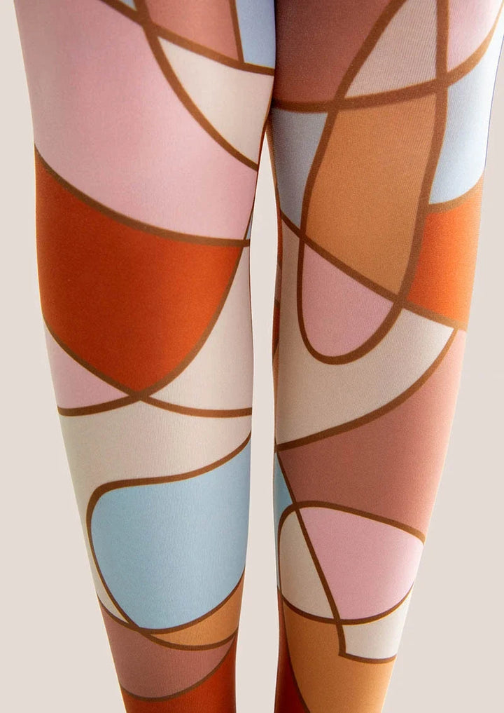 Women Geometric Figure Art Print Fashion Tights Pantyhose