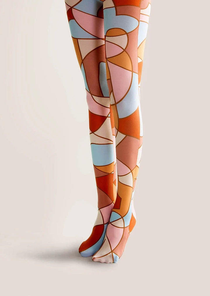 Women Geometric Figure Art Print Fashion Tights Pantyhose