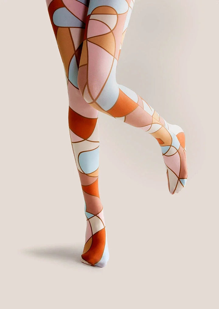 Women Geometric Figure Art Print Fashion Tights Pantyhose
