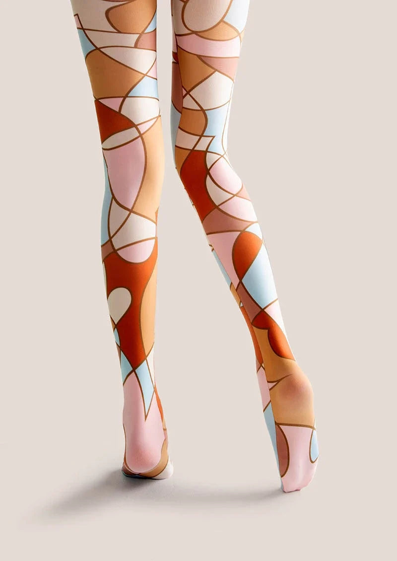 Women Geometric Figure Art Print Fashion Tights Pantyhose