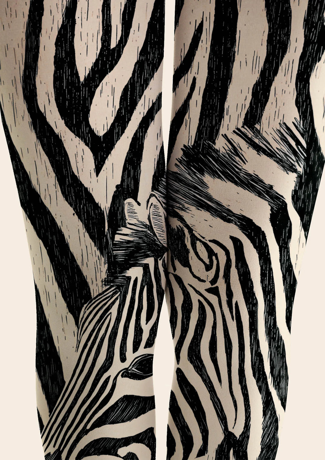 Women Zebra Line Animal Stripes Graphic Art Tights Pantyhose