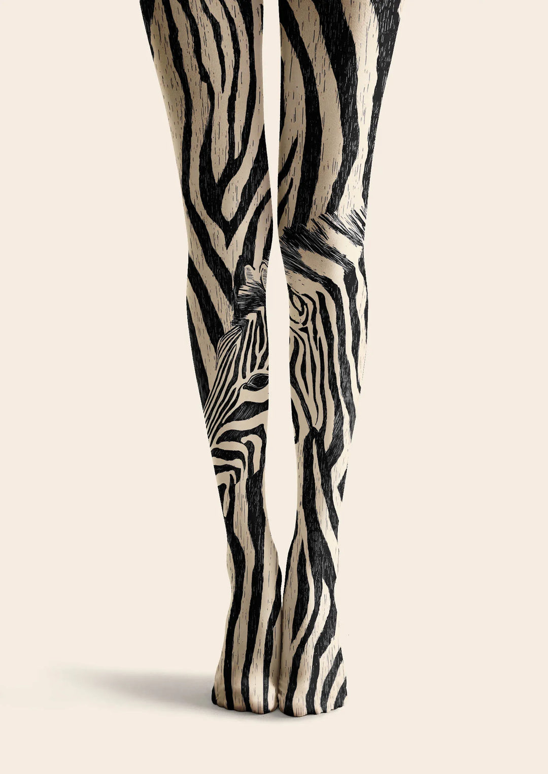 Women Zebra Line Animal Stripes Graphic Art Tights Pantyhose