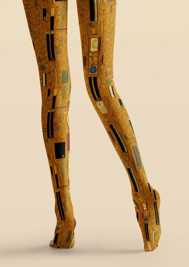 Women Klimt-Inspired Artistic Print Tights Hosiery Pantyhose