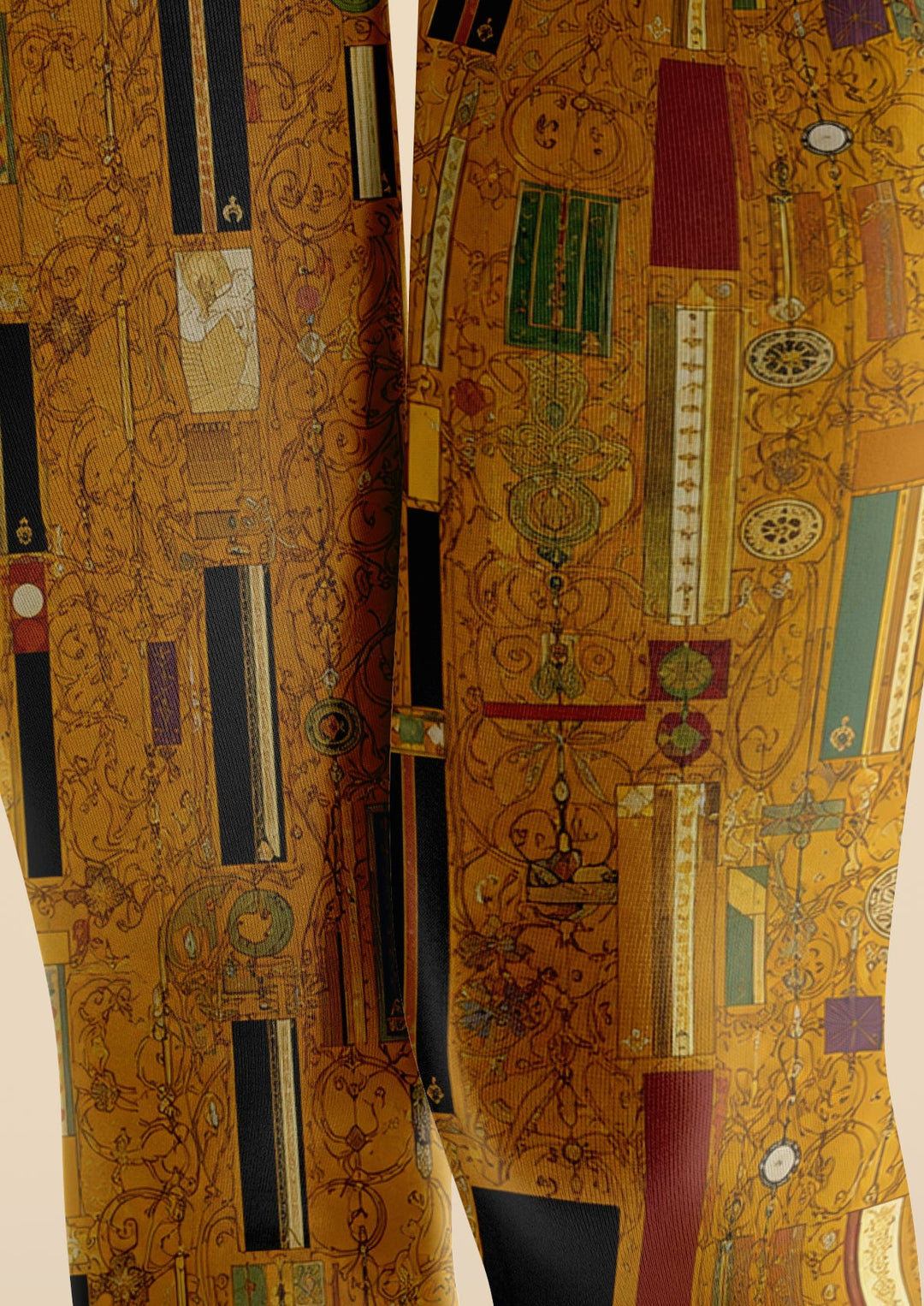 Women Klimt-Inspired Artistic Print Tights Hosiery Pantyhose