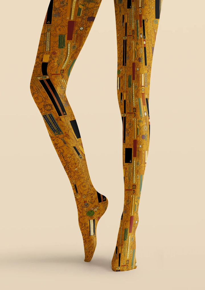 Women Klimt-Inspired Artistic Print Tights Hosiery Pantyhose