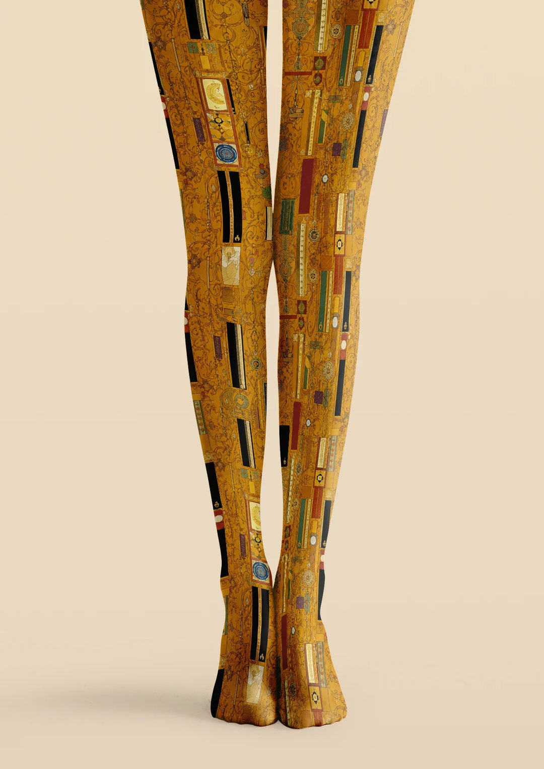 Women Klimt-Inspired Artistic Print Tights Hosiery Pantyhose